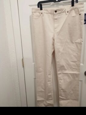 Lands' End Men's Beige Slim Jeans